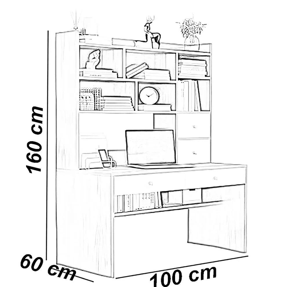 مكتب عمل خشب MDF مودرن بطلاء ميلامين مقاس 160×60 سم