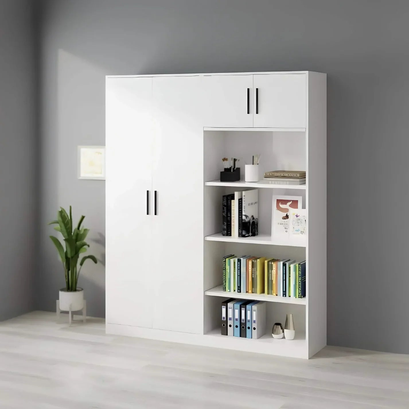 مكتبه لاينز مودرن ابيض عصري fek0095