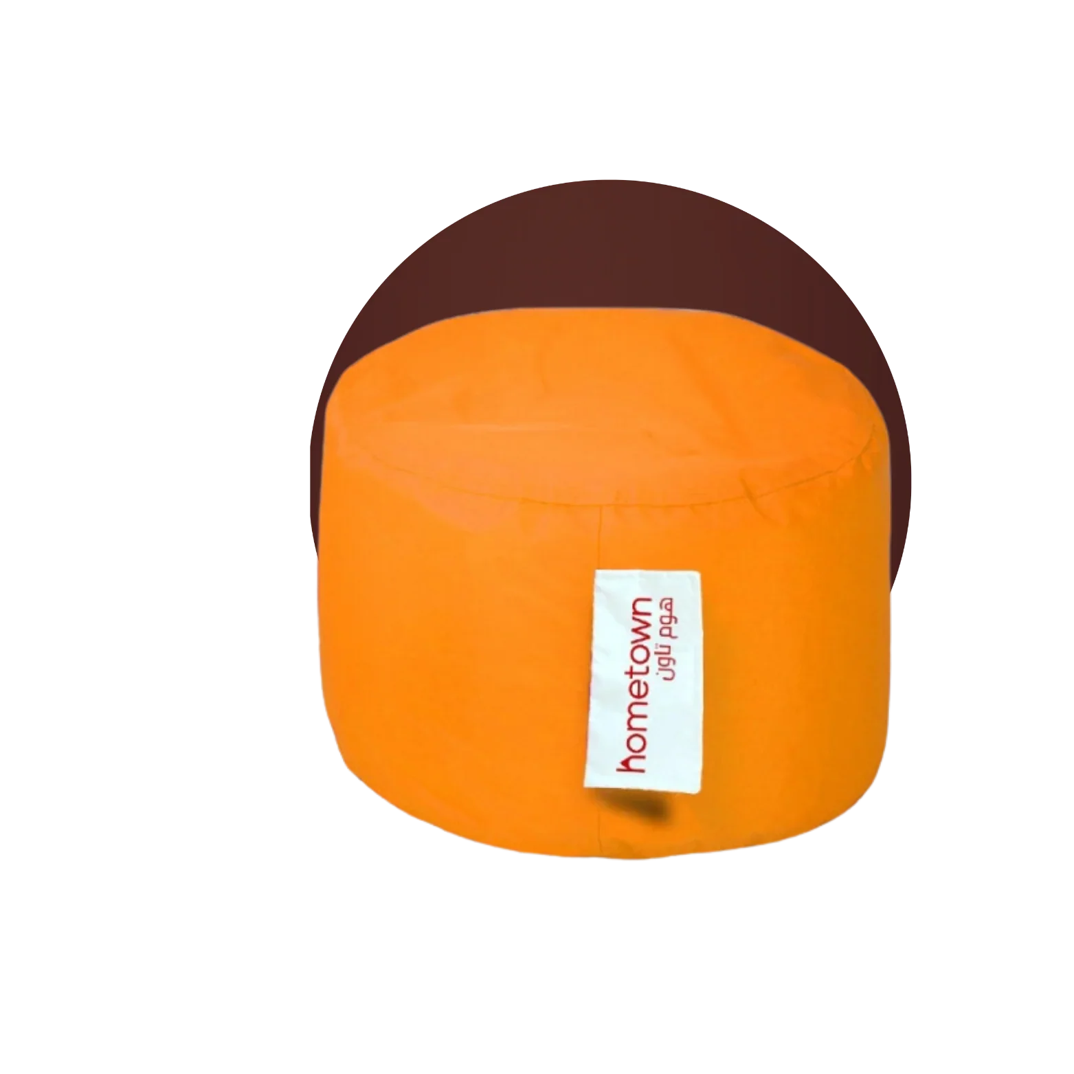 modern orange pouf seat, round design, high-quality office and home furniture