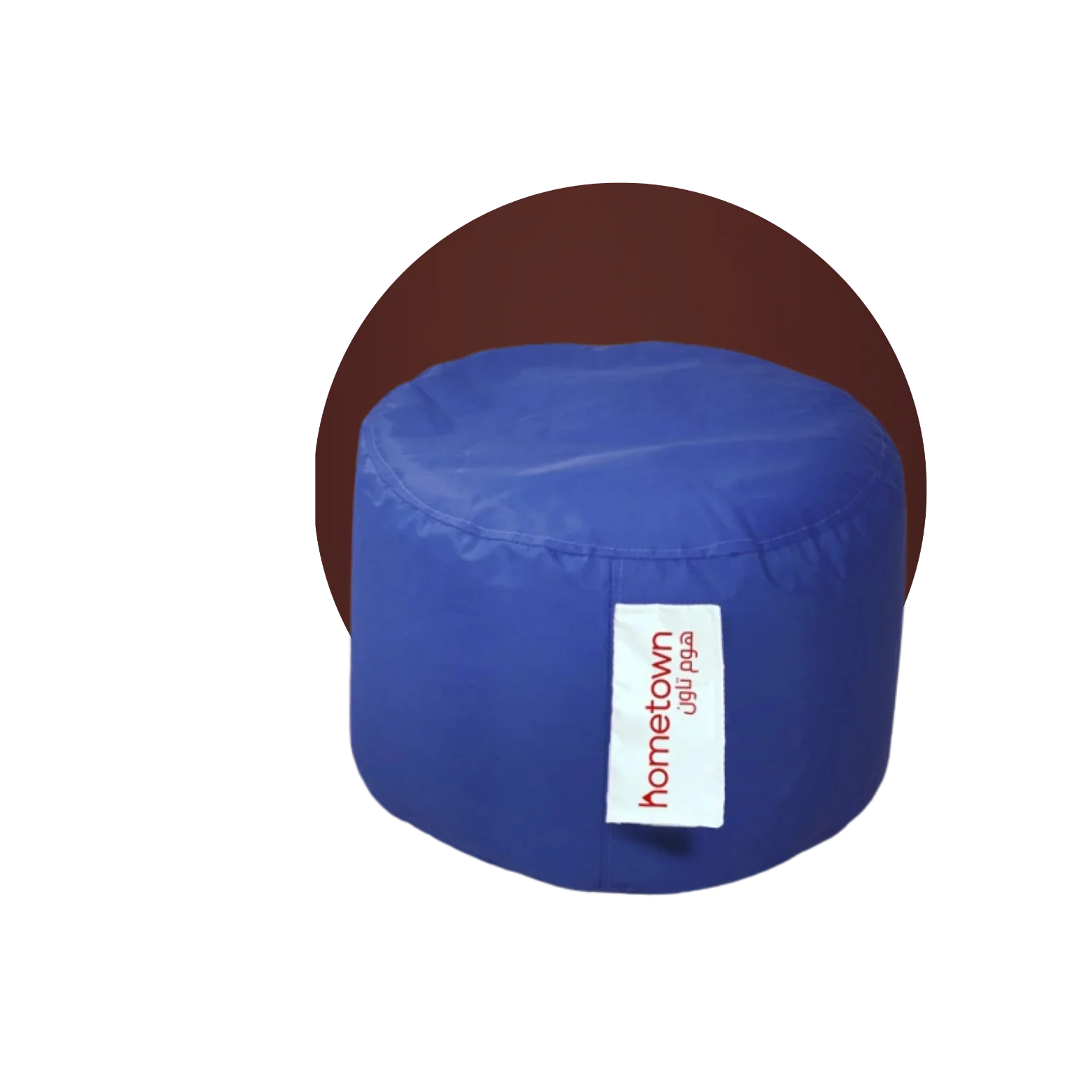 modern blue ottoman pouf, detailed stitching, high quality, stylish home and office furniture