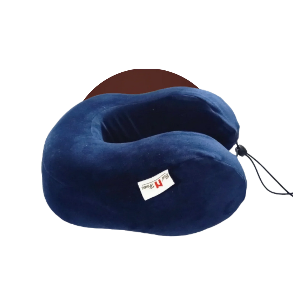 modern navy blue ergonomic neck pillow, high quality office and home comfort accessory