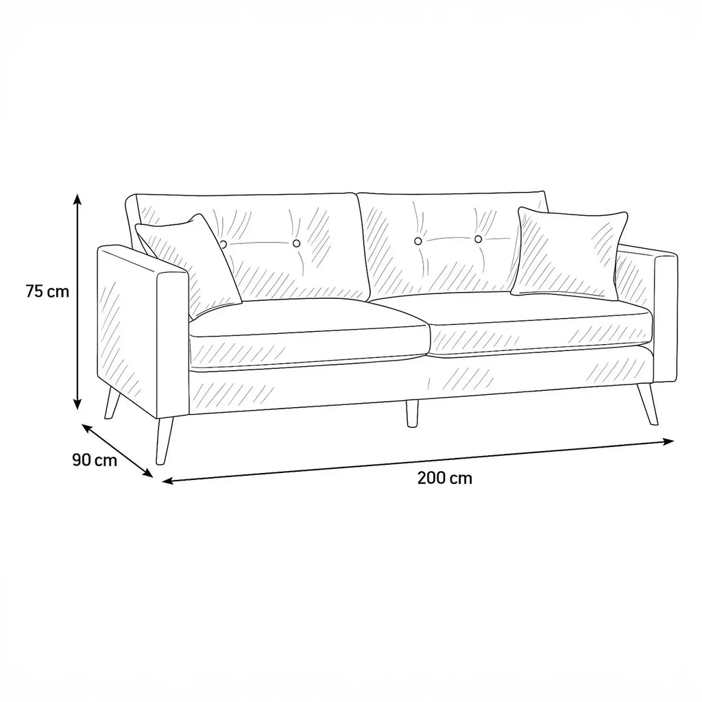 أريكة fek 0026 مودرن خشب زان - لبني (200 سم)