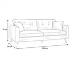 أريكة fek 0026 مودرن خشب زان - لبني (200 سم)