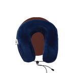 modern high-quality blue velvet neck pillow with adjustable strap for office or home comfort