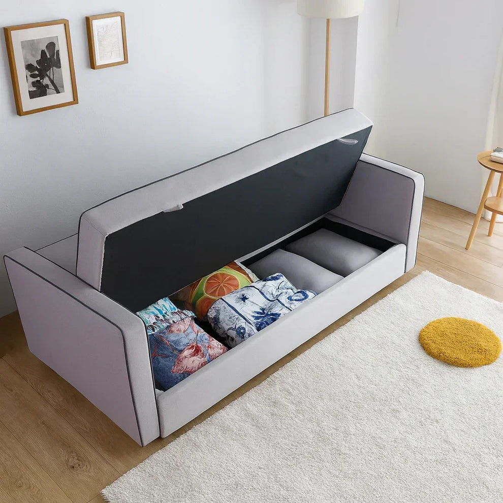 أريكة مودرن fek 0013 خشب زان وكتان - رمادي (220 سم)