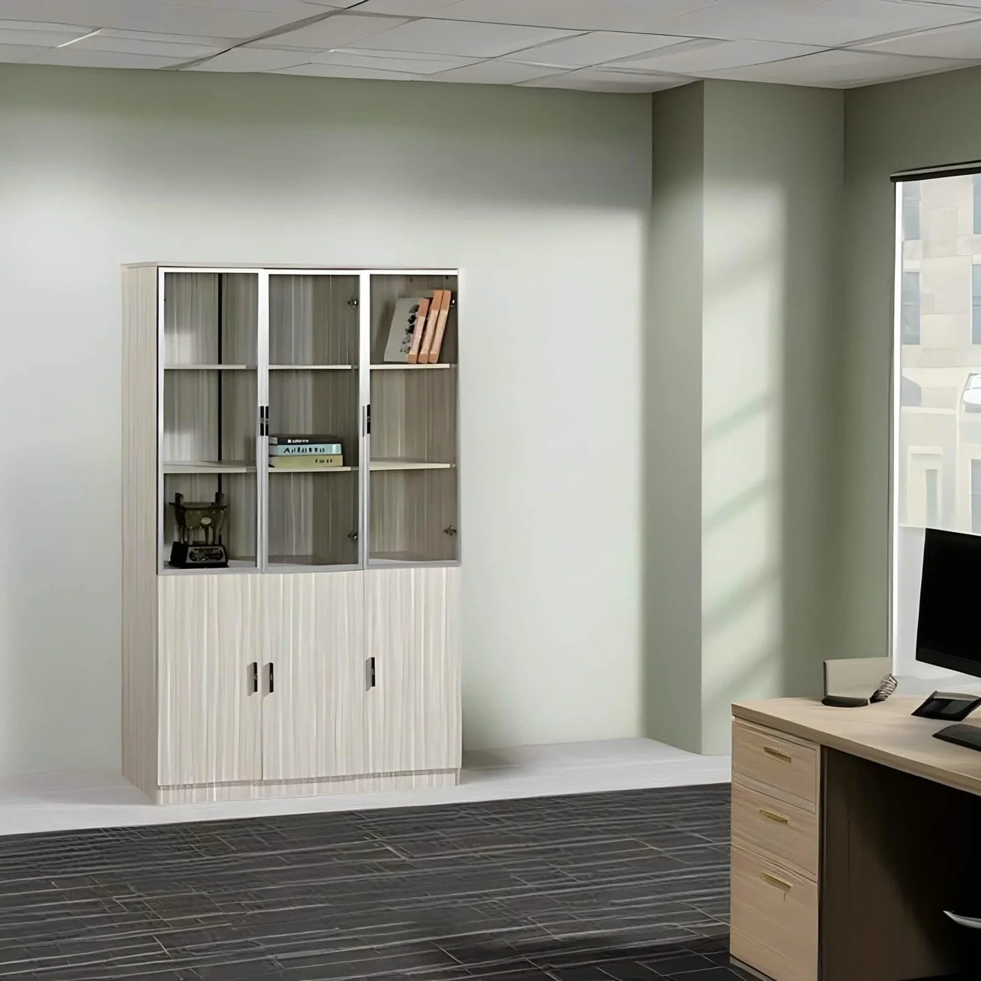 مكتبه هيريتج شيلفز مودرن خشبي fek0091