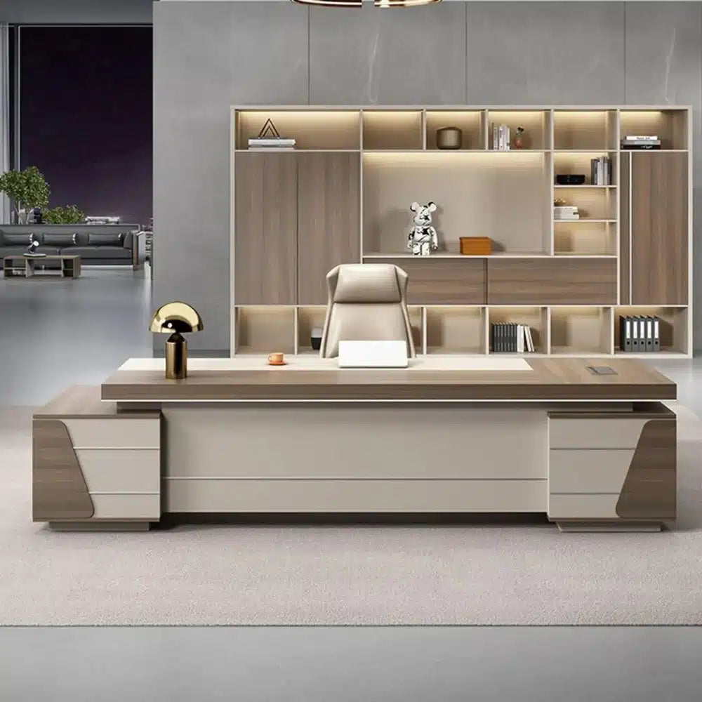​مكتب مدير مودرن خشب MDF اسباني ملزوق ميلامين كود FK-063 مقاس 220×85 سم مقاوم للماء والحرارة