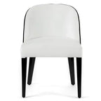 modern white upholstered chair with black wooden legs, crafted for home and office furniture