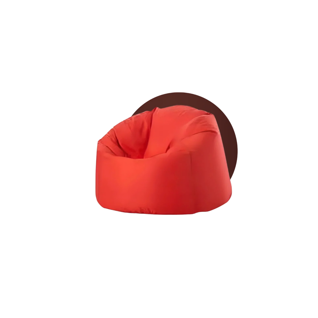 modern red bean bag chair with soft fabric, high-quality, detailed office and home furniture