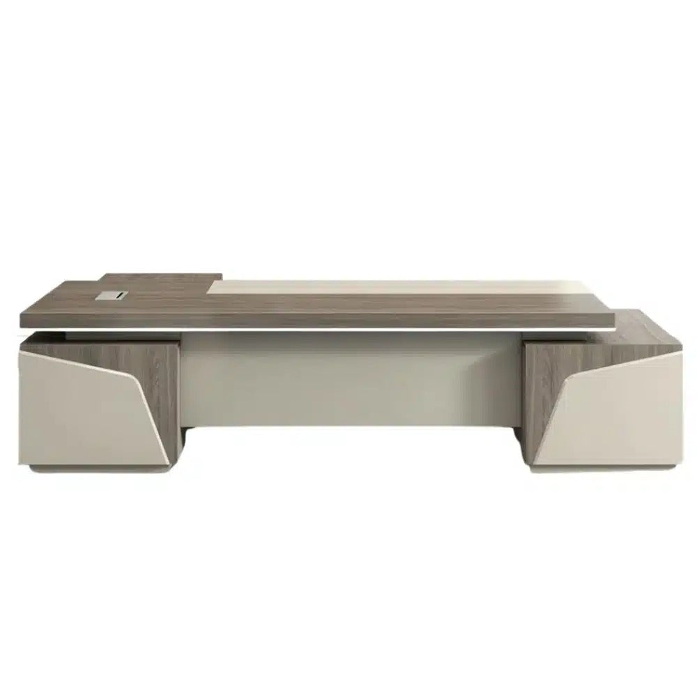 ​مكتب مدير مودرن فخم كود FK-057 مقاس 220×85 سم مصنوع من خشب MDF ملزوق ميلامين مقاوم للماء والحرارة