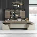 ​مكتب مدير مودرن فخم كود FK-057 مقاس 220×85 سم مصنوع من خشب MDF ملزوق ميلامين مقاوم للماء والحرارة