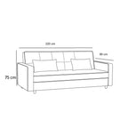 أريكة مودرن fek 0013 خشب زان وكتان - رمادي (220 سم)