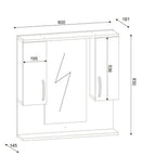 وحدة تخزين حمام مع مرايا 80× 80×16سمMDF