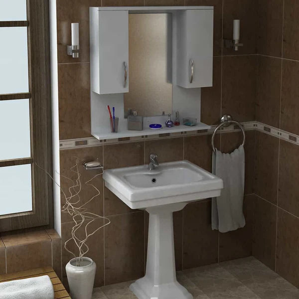 وحدة تخزين حمام مع مرايا 80× 80×16سمMDF