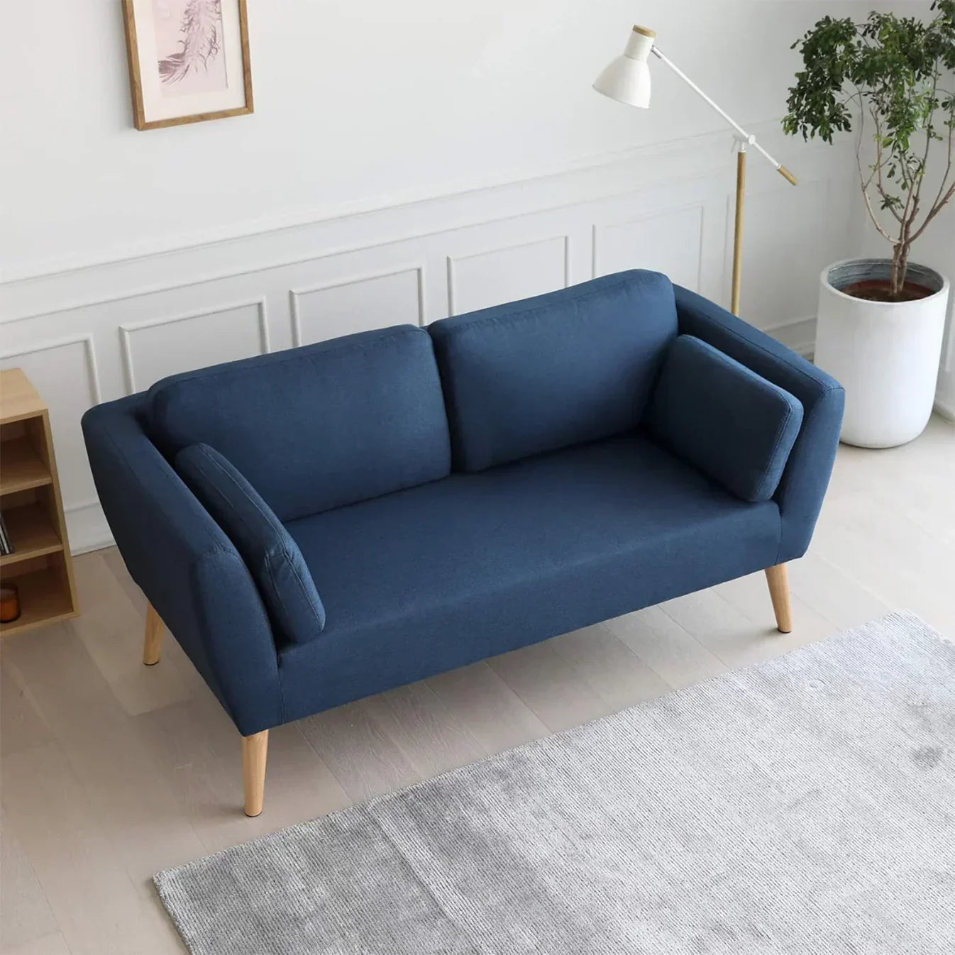 أريكة fek 0037 مودرن خشب زان - أزرق (200 سم)