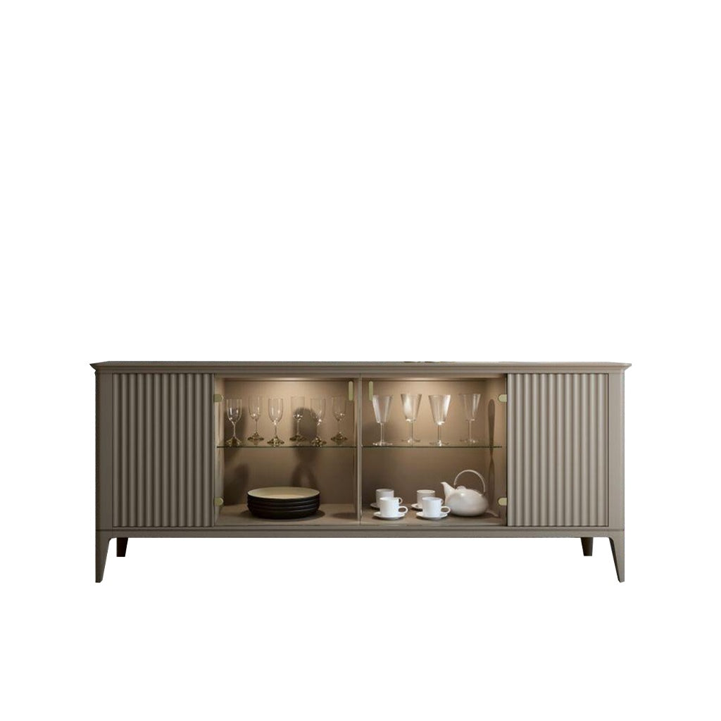 بوفيه مودرن خشب MDF وموسكي بيج بمقاس 80×160×40 سم لغرفة السفرة والمعيشة - فكرة هوم