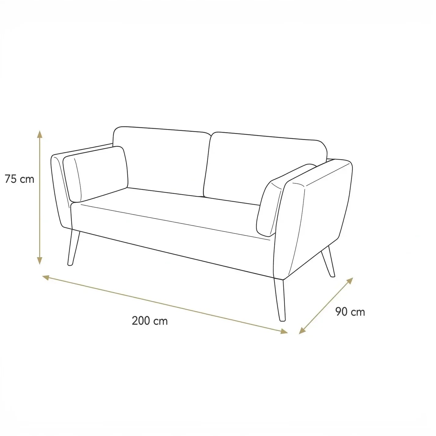 أريكة fek 0037 مودرن خشب زان - أزرق (200 سم)