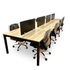 خلية عمل مكتبية 8 أفراد خشب MDF ميلامين مقاوم للماء والحرارة مقاس 400×120 سم - موديل FK-021