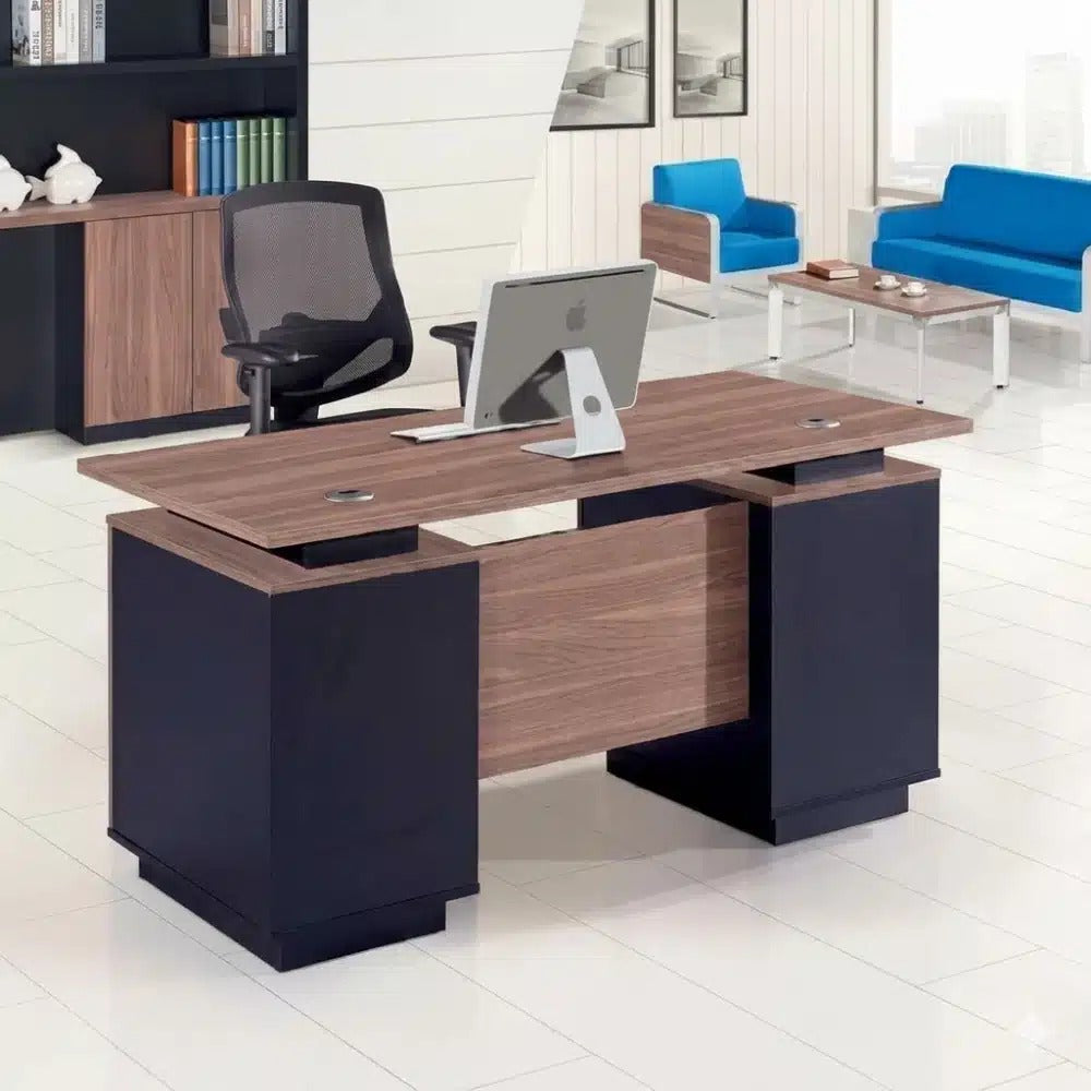 مكتب مكتبي تنفيذي خشب MDF ميلامين مقاوم للماء والحرارة مقاس 160×60 سم - موديل FK-068