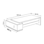 مكتب مدير بني كبير 220×160×75×80 سم مع وحدة جانبية (سايد) | فكرة هوم