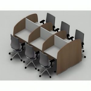 خلية عمل سداسية مودرن لـ 6 موظفين بتصميم ذكي موفر للمساحة | فكرة هوم