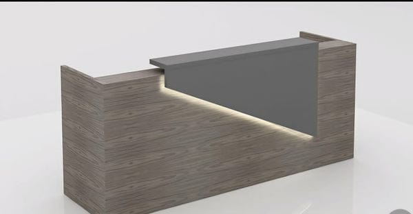 كونتر استقبال مودرن بتصميم انسيابي أنيق