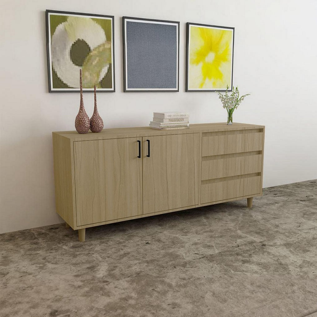 بوفيه مودرن خشب ام دي اف تايلاندي بيج بمقاس 80×155×40 سم لغرفة السفرة والمعيشة - فكرة هوم