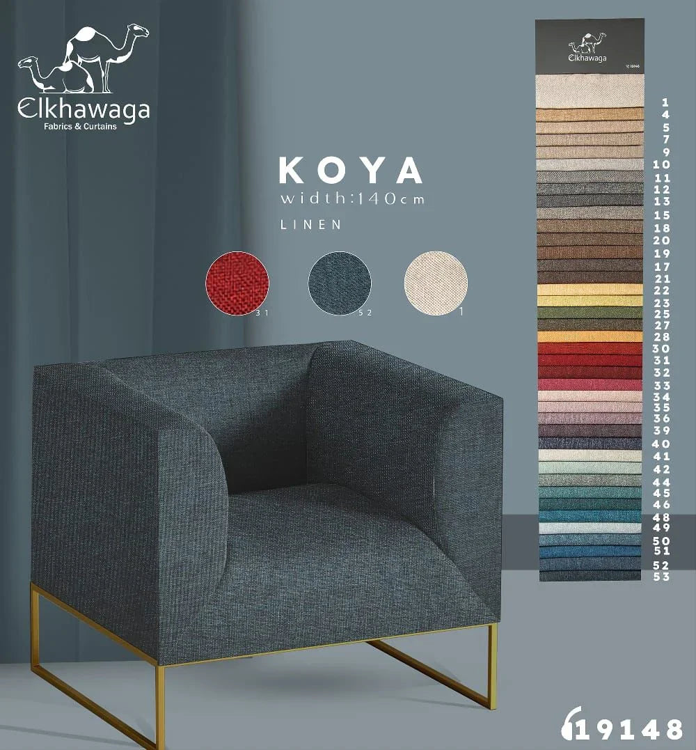 Modern office armchair upholstered in dark grey linen fabric, gold metal base, fabric color palette on side, متخصصون في صناعه الاثاث المكتبي والمنزلي المودرن بادق التفاصيل و اعلي جوده