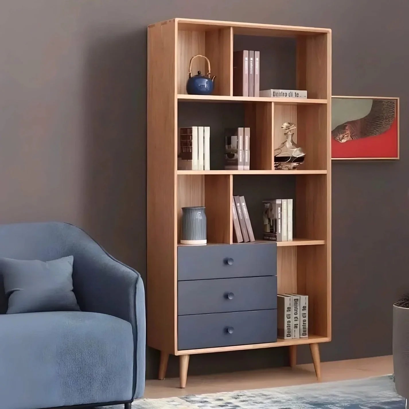 مكتبه مداد مودرن  خشبي بني كلاسيكي fek0097