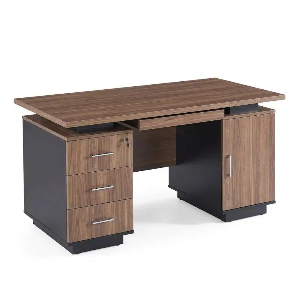 مكتب مكتبي تنفيذي خشب MDF ميلامين مقاوم للماء والحرارة مقاس 160×60 سم - موديل FK-068