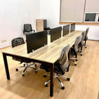 خلية عمل مكتبية 8 أفراد خشب MDF ميلامين مقاوم للماء والحرارة مقاس 400×120 سم - موديل FK-021
