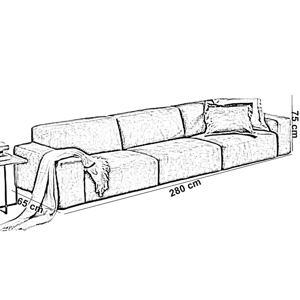 أريكة fek 0017 مودرن خشب زان - بني (280 سم)