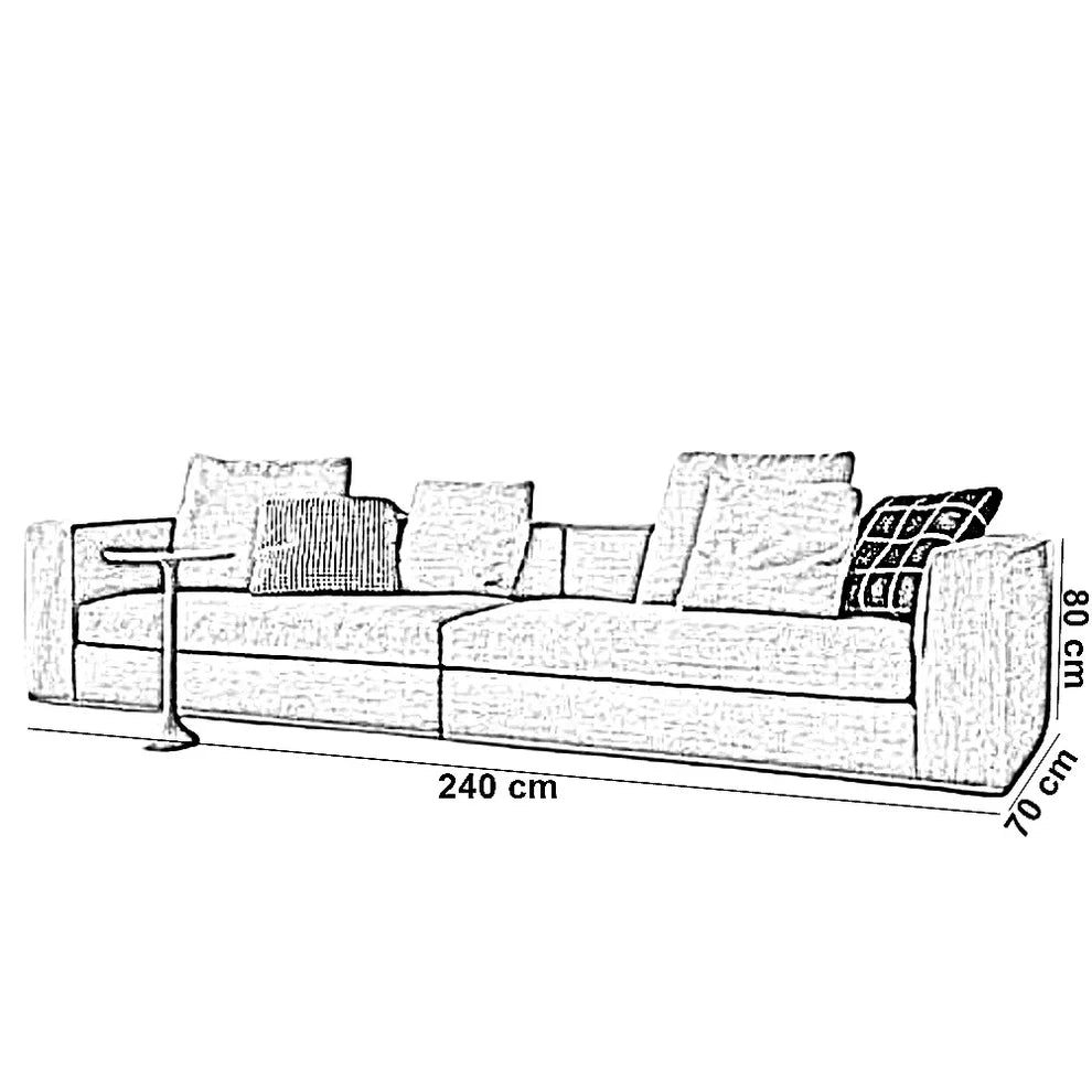 أريكة fek 0031 مودرن خشب زان - رمادي (240 سم)