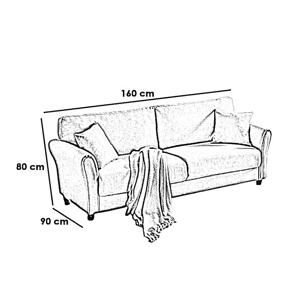 أريكة fek0014 مودرن خشب زان - بيج (160 سم)