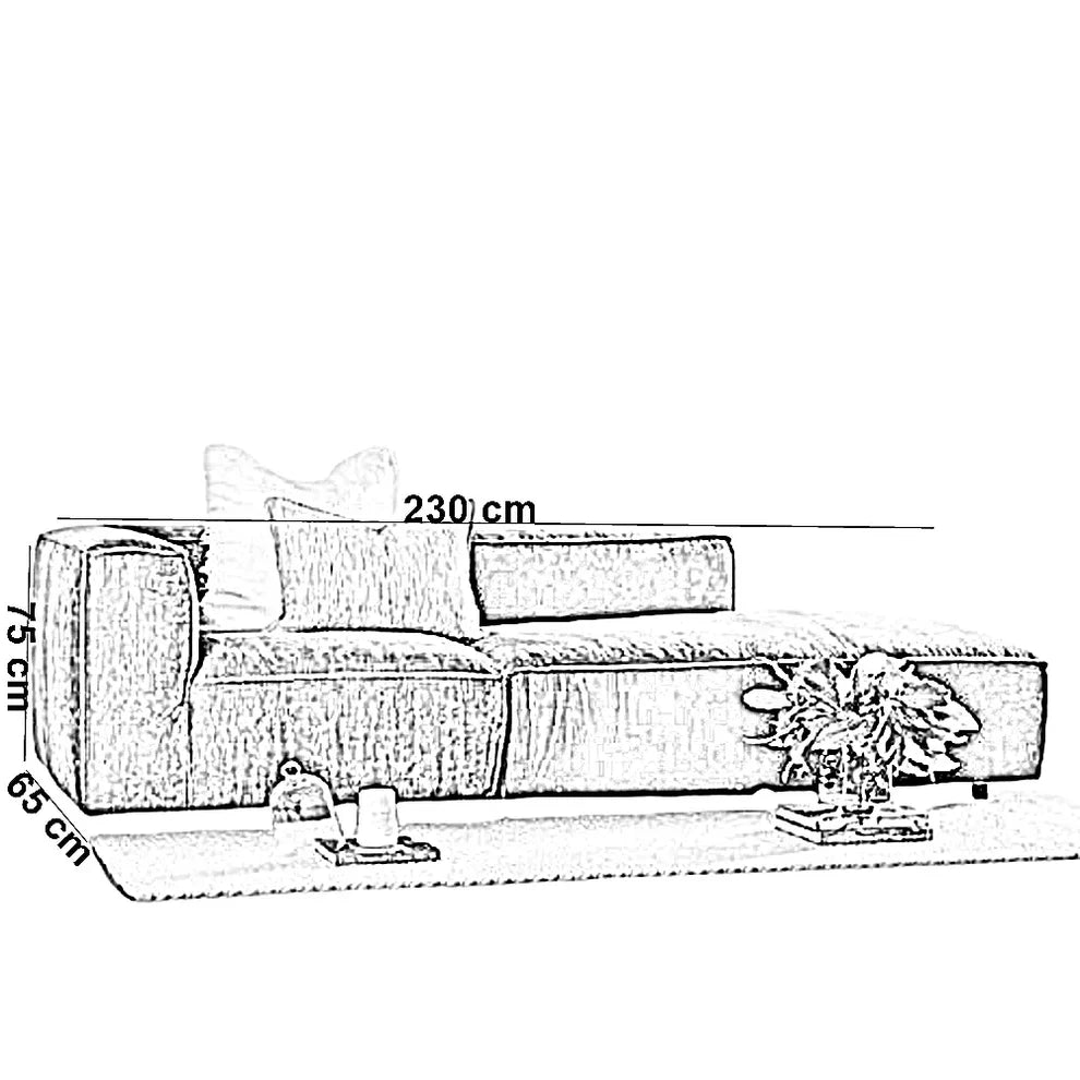 أريكة fek 0028 مودرن خشب زان - أزرق (230 سم)
