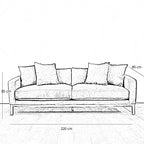 أريكة fek 0039 مودرن خشب زان - أخضر (220 سم)