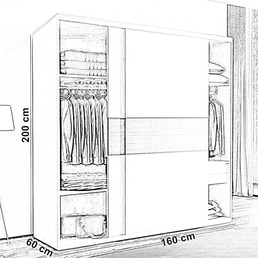 دولاب خشب MDF عالي الجودة بتصميم عصري 160×60 سم