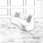 أريكة fek 0035 مودرن خشب طبيعي - أوف وايت (220 سم)