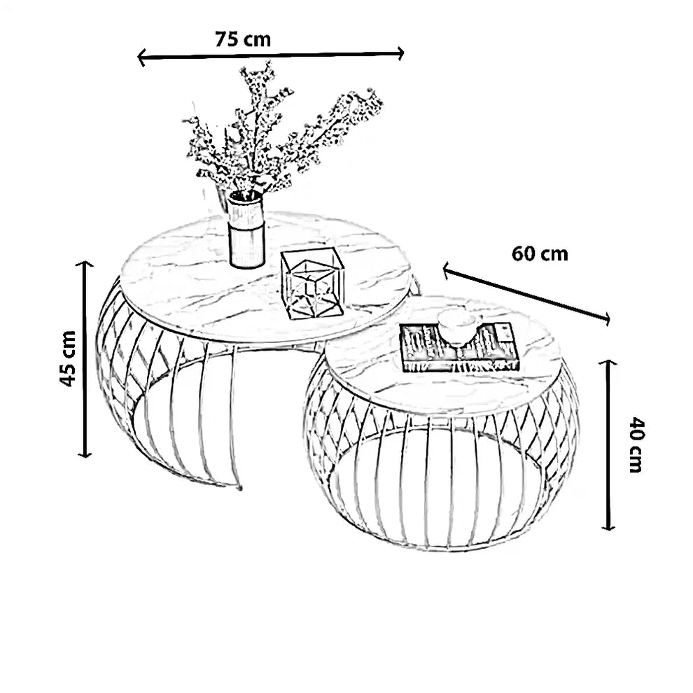 طقم ترابيزات ستيل، قطعتين   مودرن  عصري fek.fa035
