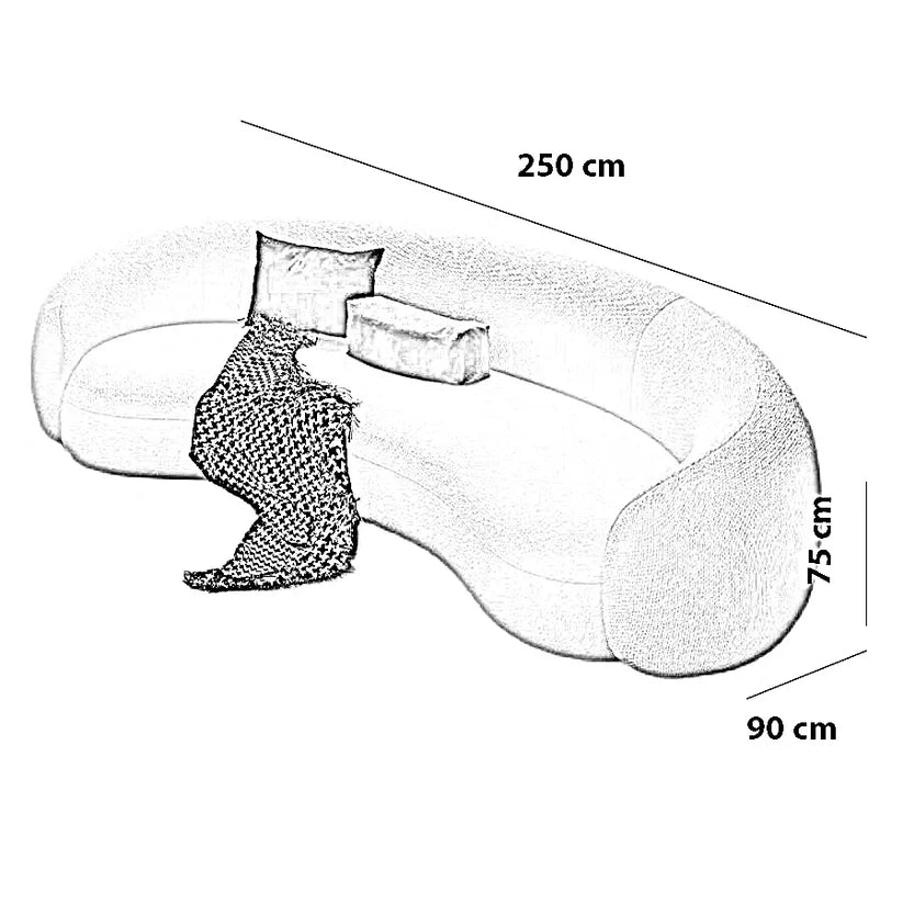 أريكة fek 0040 مودرن خشب زان - أوف وايت (250 سم)