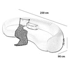 أريكة fek 0040 مودرن خشب زان - أوف وايت (250 سم)