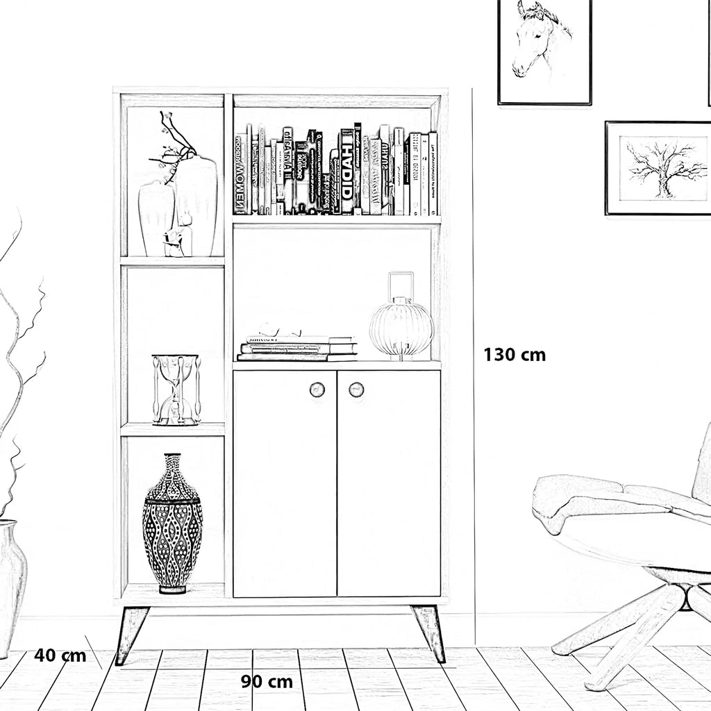 مكتبة رف مودرن  بني fek0089