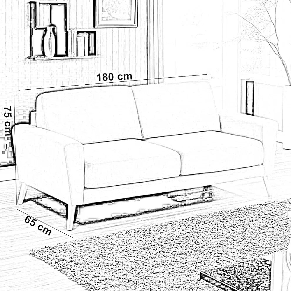 أريكة fek 0027 مودرن خشب زان - بينك (180 سم)