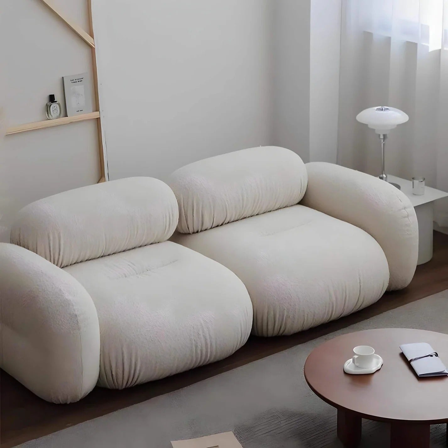 أريكة مودرن fek 0011 قماش كتان جراند - أوف وايت (160×85 سم)