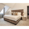 سرير كينج مودرن بني من خشب MDF ومُنجد بالقطيفة الفاخرة مقاس 160×195 سم Brown velvet king bed frame 160x195cm
